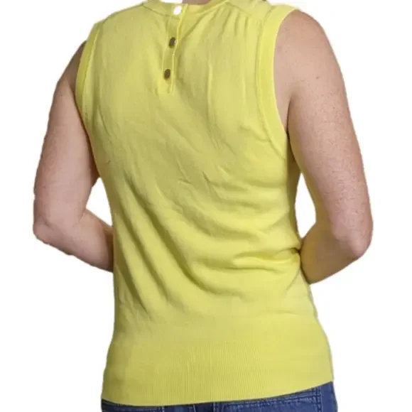 Size S-M Knit Tank Neon color Crew neck Semi-fitted Viscose blend ZARA - Picture 4 of 16